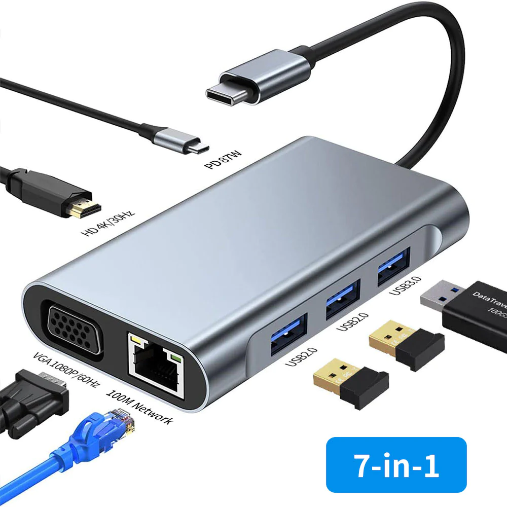 and-dk-7-in-1-11-in-1-hub-type-c-pd-hdmi-4k-vga-1080p-ethernet-rj45-usb-20-usb-30-tf-sd-audio-35mm