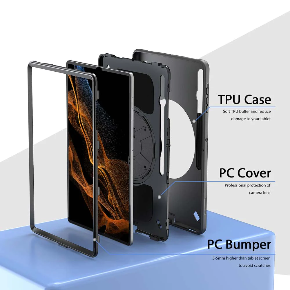 exn-ss-x900-samsung-galaxy-tab-s8-ultra-sm-x900-x906-ultra-3-layers-shockproof-rugged-case-with-hand-strap-kick-stand-pen-holder
