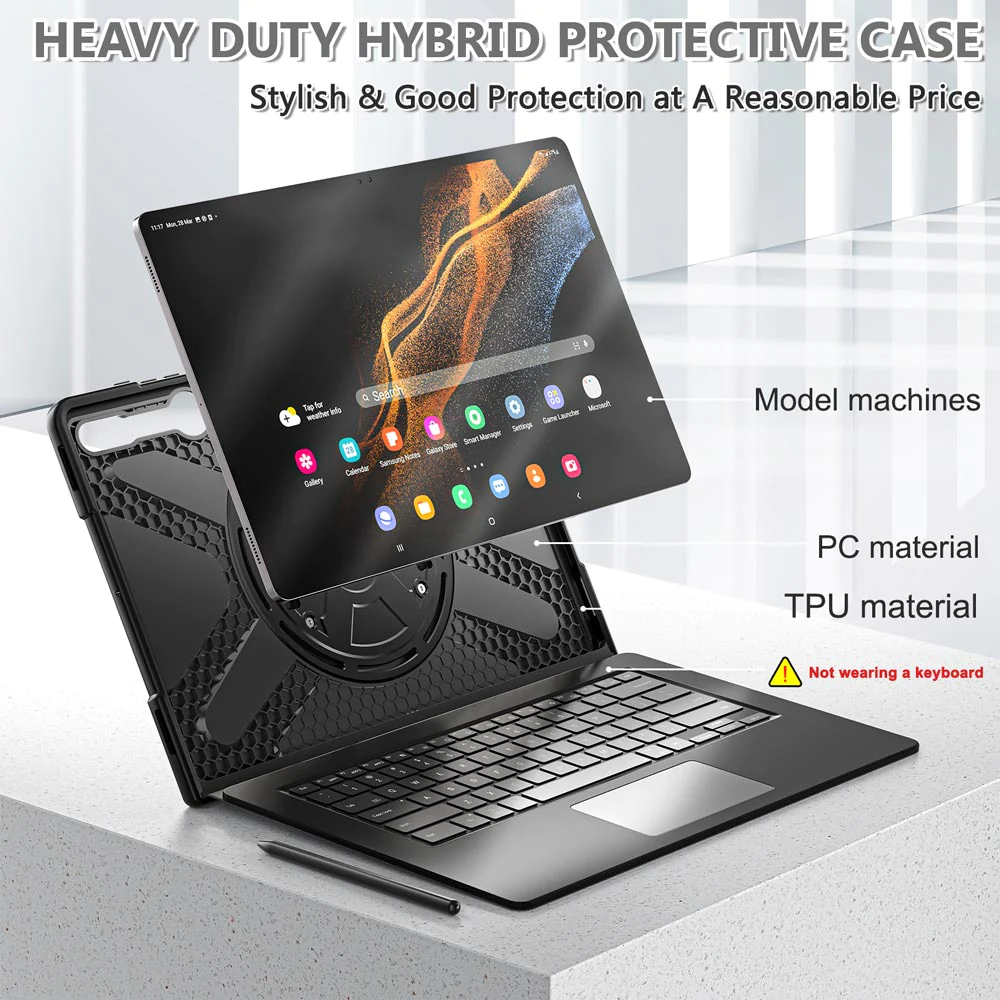 sln-ss-x900-samsung-galaxy-tab-s8-ultra-sm-x900-x906-ultra-2-layers-shockproof-rugged-case-with-hand-strap-and-kick-stand-compatible-with-keyboard